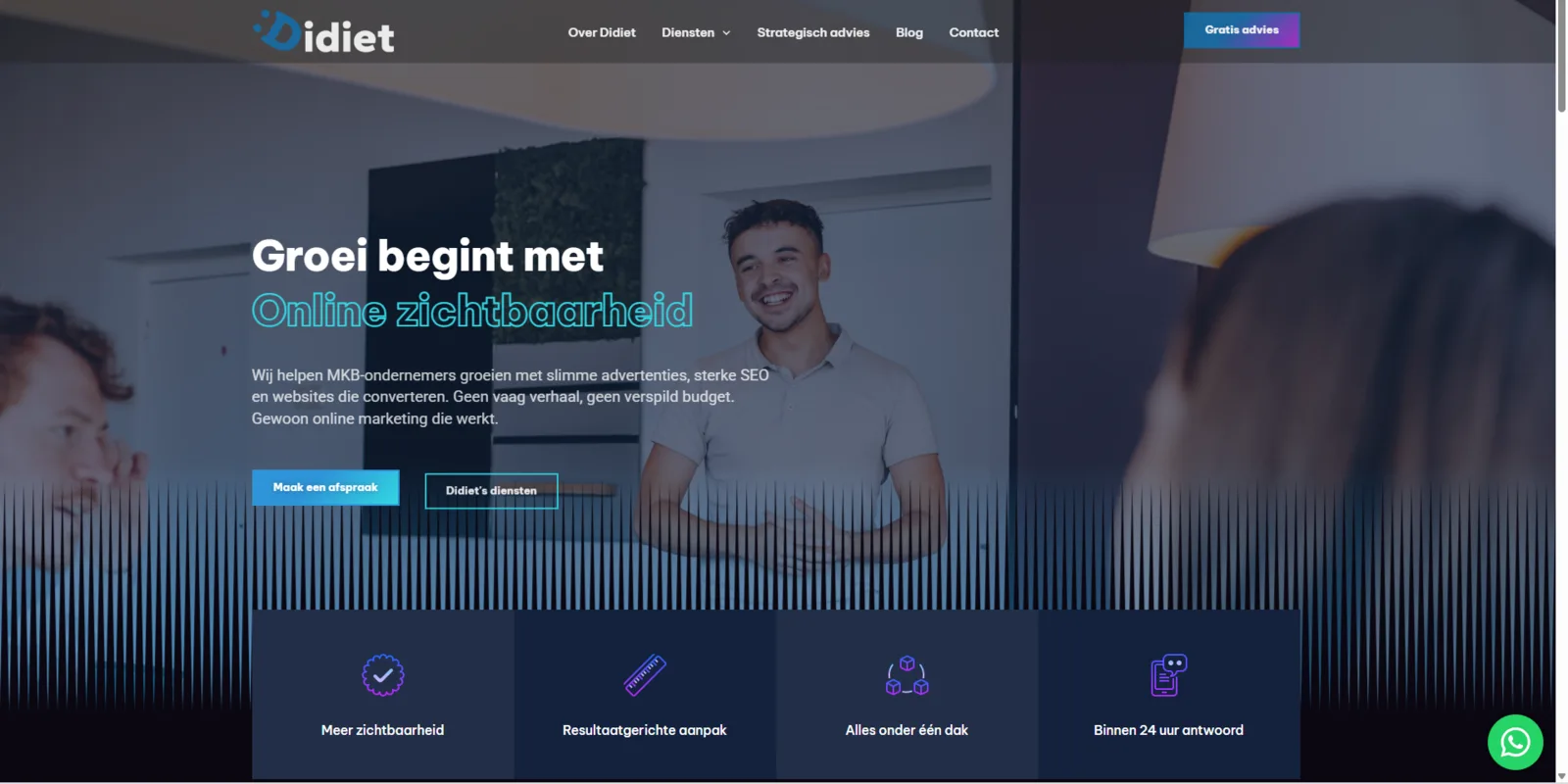 Website van Didiet, Online marketing voor mkb.